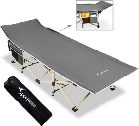 ALPILON Folding Camping Cot,Oversize 31.5in Width Camping Cot with Pad,Cots for Sleeping