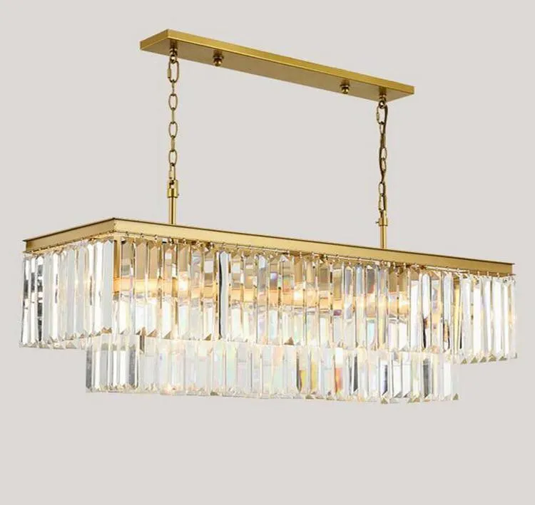 American Crystal Rectangular Chandelier -LED