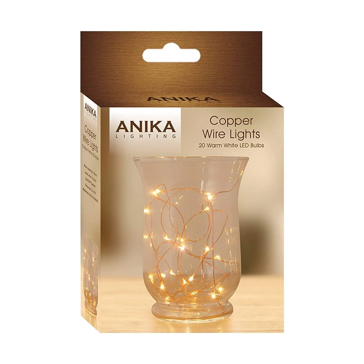 Anika 20 Warm White Battery Operated LED Copper Wire String Lights