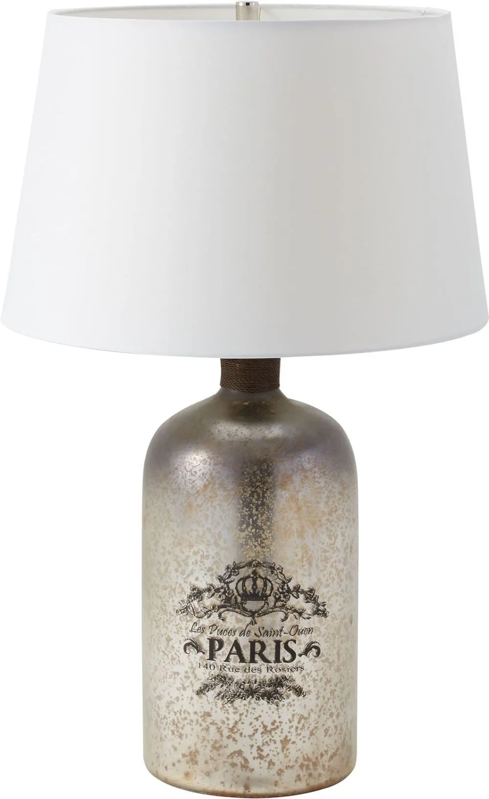 Antique Bottle Table Lamp In Antique Mercury Glass