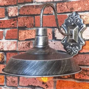 Antique Style Copper/Rust Wrought Iron Barn Wall Mount Sconce Light for Balcony