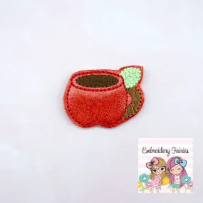 Apple Mug Feltie File - Apple Cider Feltie - Apple Feltie Design - Embroidery Design - Feltie Design - Teacher Feltie - Fall Feltie