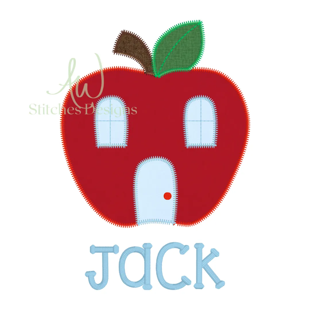 Apple Schoolhouse Zig Zag Applique