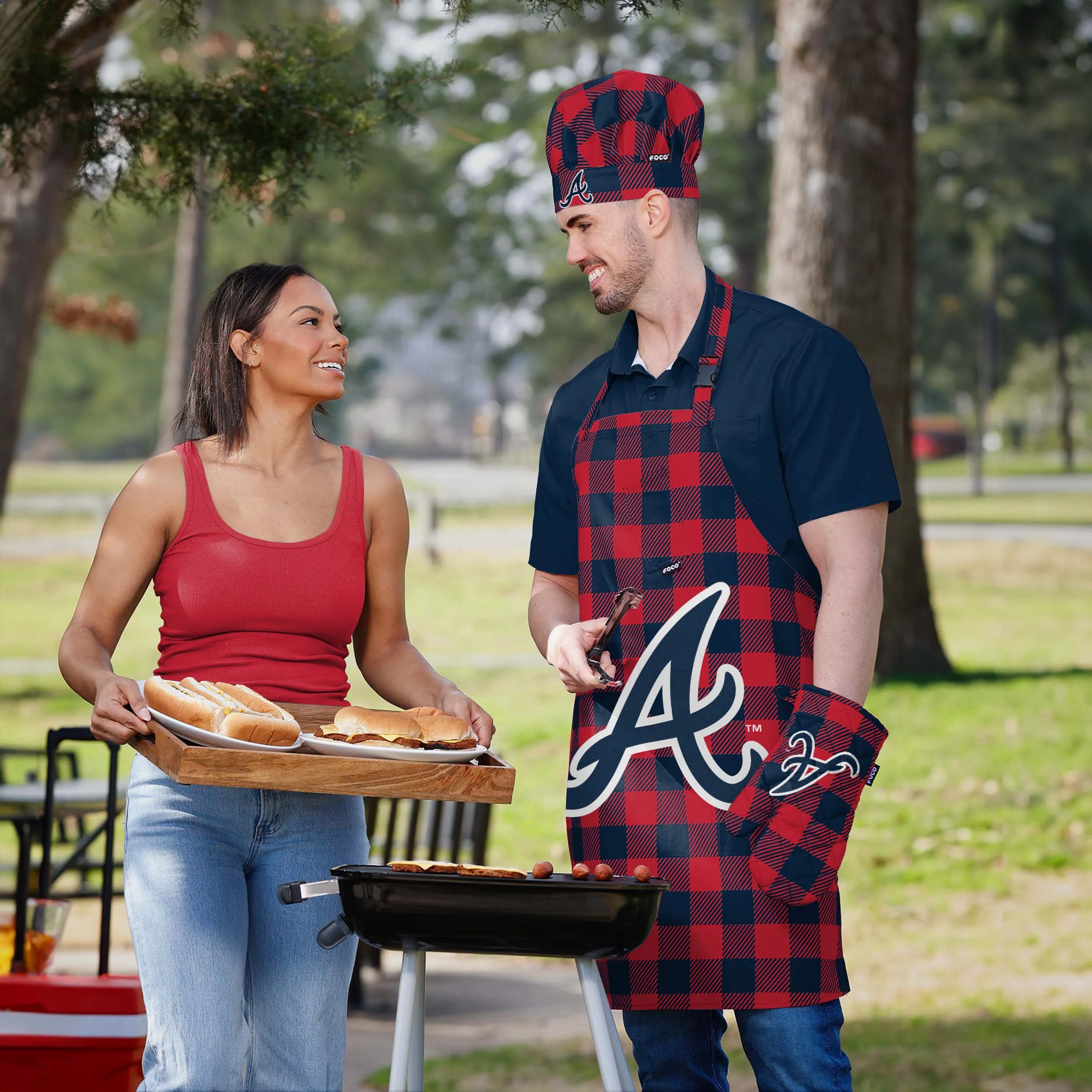 Atlanta Braves Plaid Chef Set