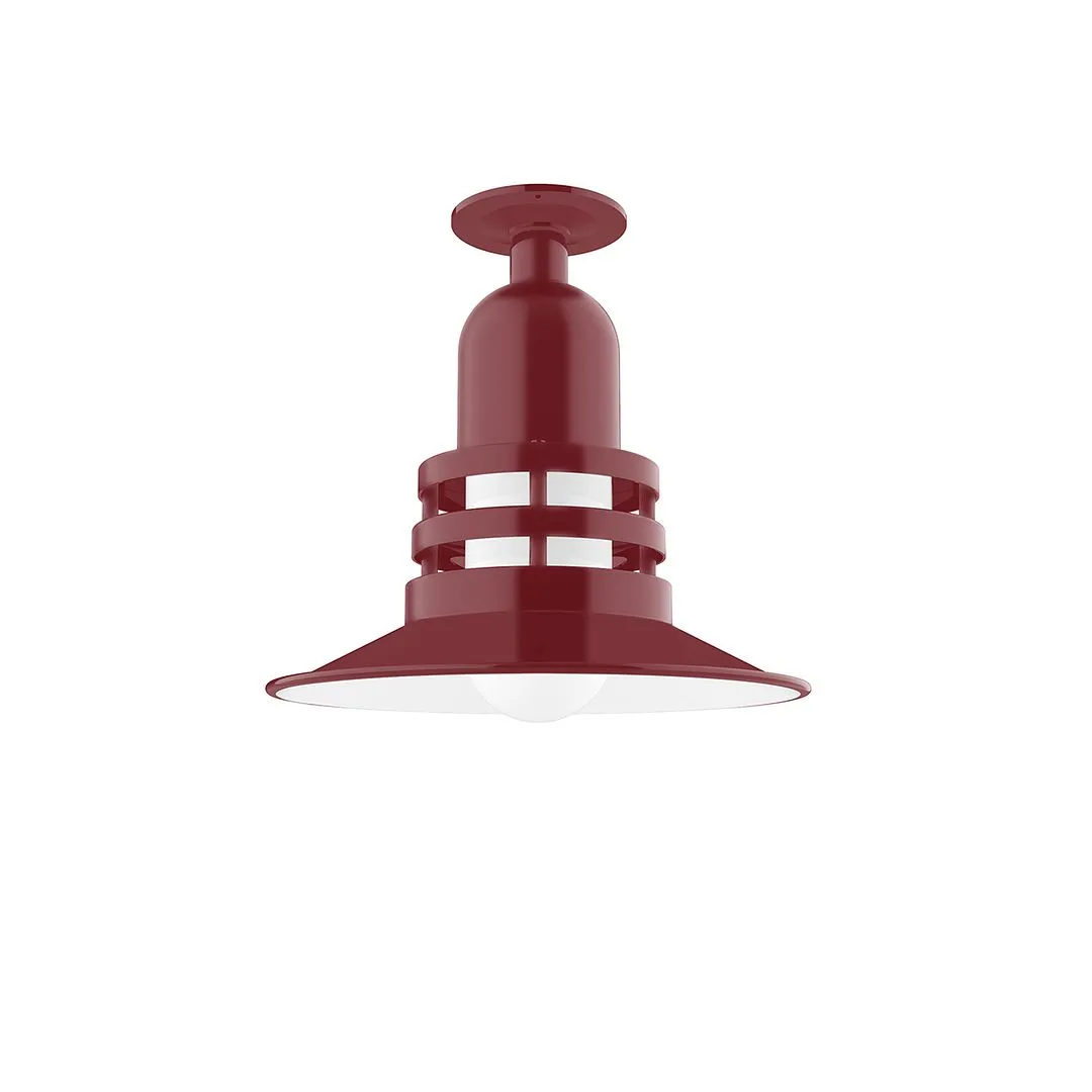 Atomic 12" Flush Mount in Barn Red