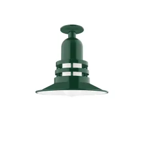 Atomic 12" Flush Mount in Forest Green