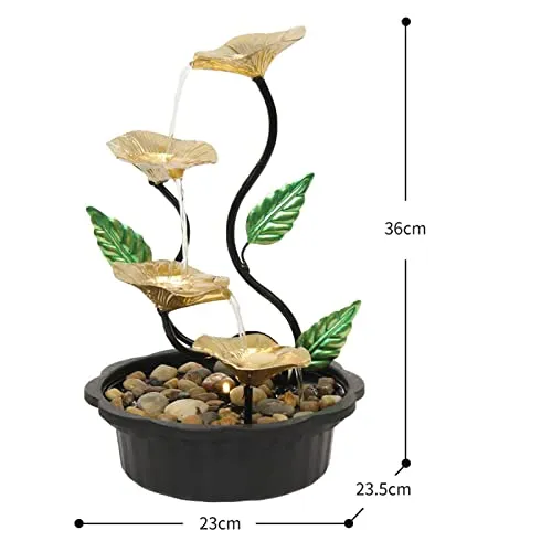 ATORSE® 4 Tiers Portable Tabletop Waterfall Fountain for Bedroom Indoor Ornament