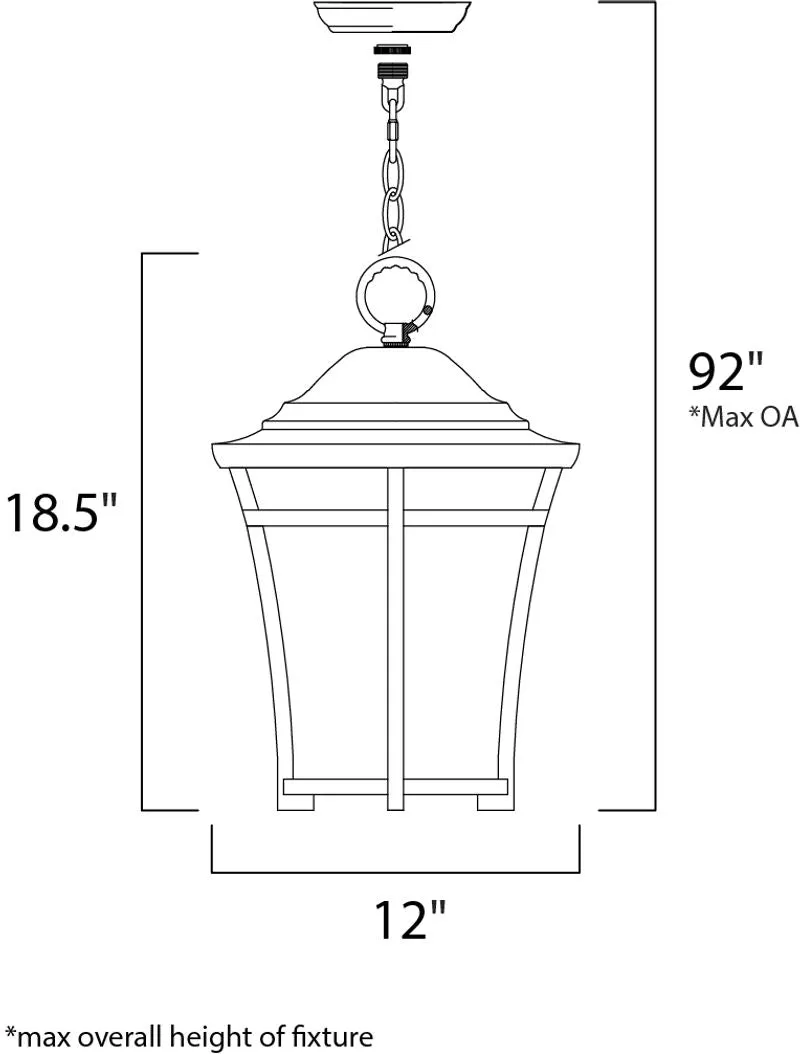 Balboa VX 18.5" Single Light Outdoor Hanging Lantern in Copper Oxide