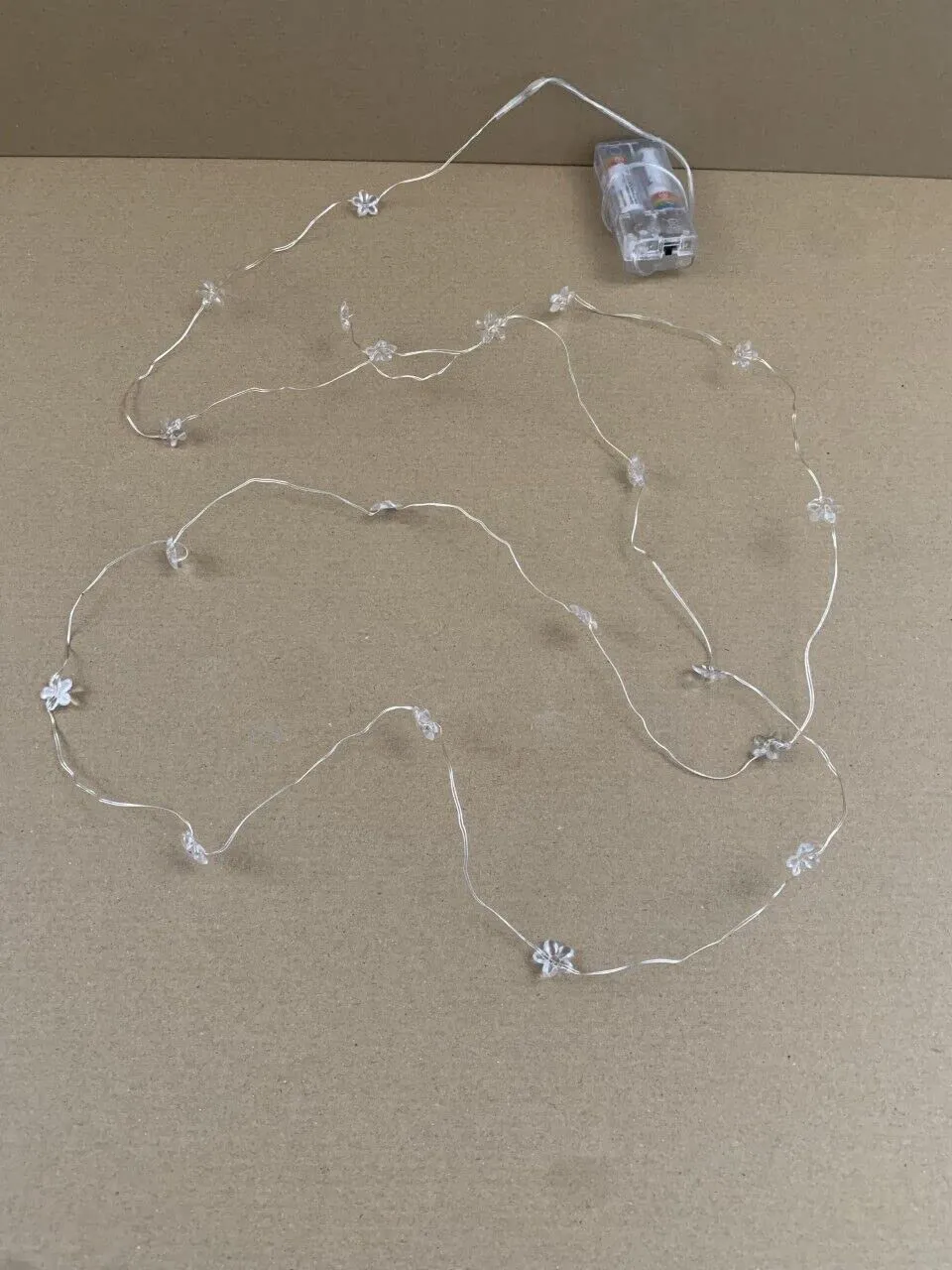 Battery Operated Flower String Lights on Copper Wire - Warm White