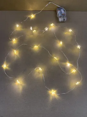 Battery Operated Flower String Lights on Copper Wire - Warm White