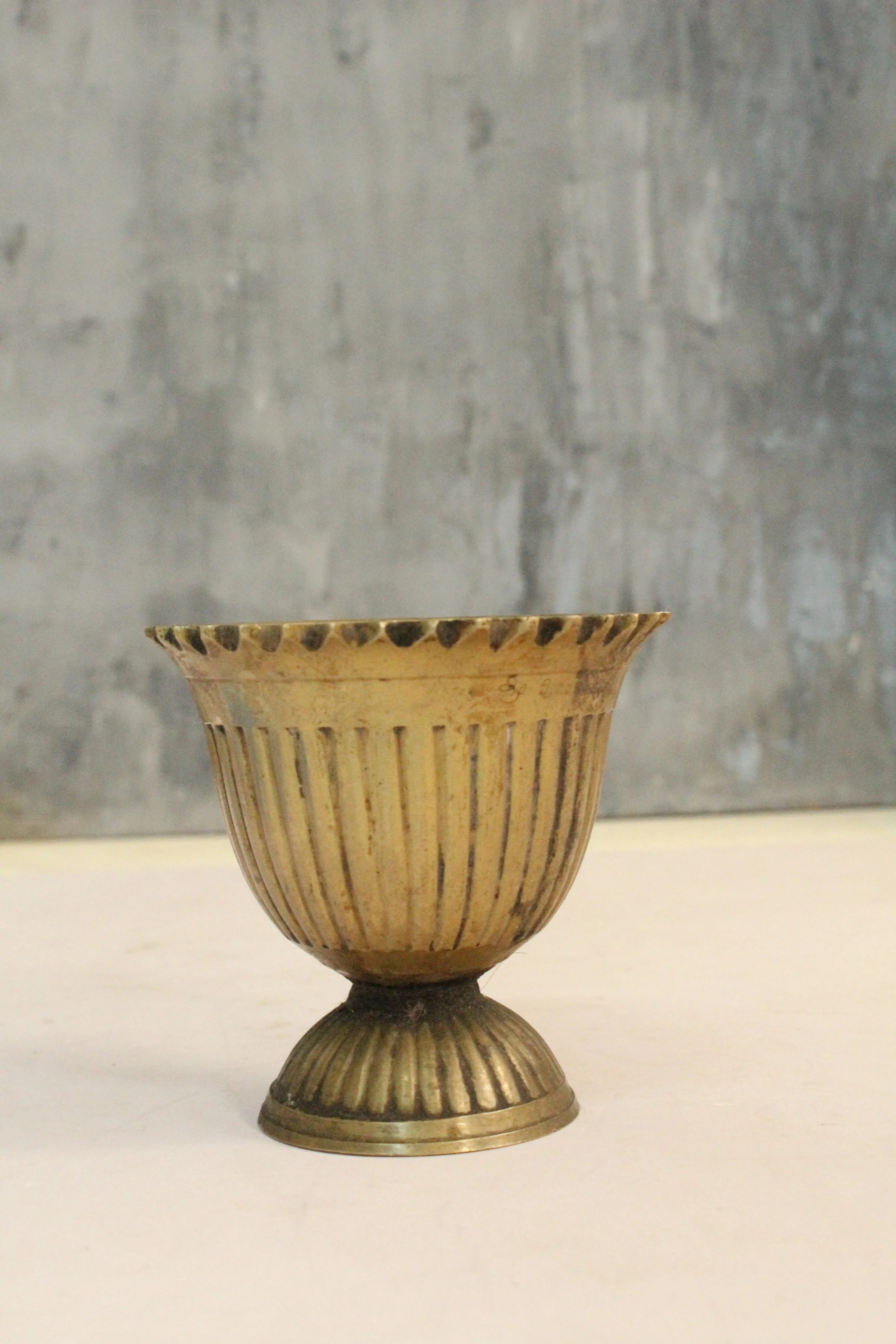 Beautiful Vintage Bronze Footed Glass / goblet