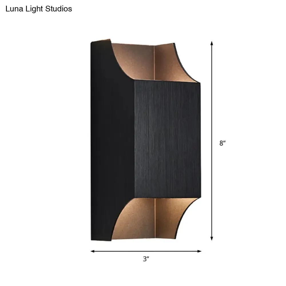 Bedroom Up and Down LED Wall Sconce - 1 Light with Geometric Metal Shade - Black/Grey/White