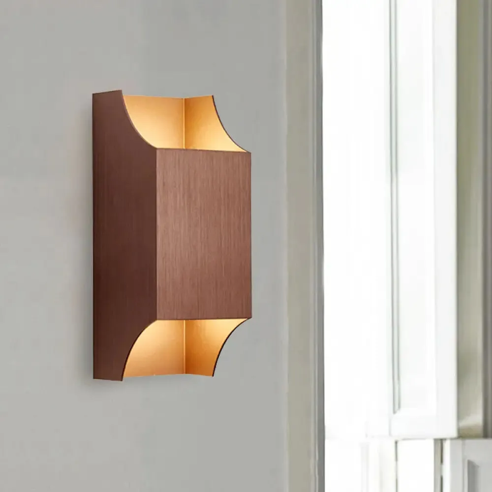 Bedroom Up and Down LED Wall Sconce - 1 Light with Geometric Metal Shade - Black/Grey/White