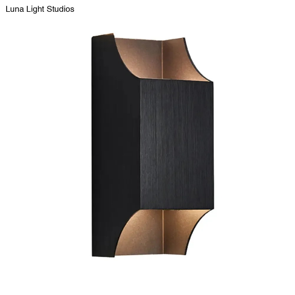 Bedroom Up and Down LED Wall Sconce - 1 Light with Geometric Metal Shade - Black/Grey/White