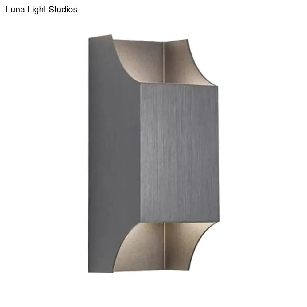 Bedroom Up and Down LED Wall Sconce - 1 Light with Geometric Metal Shade - Black/Grey/White