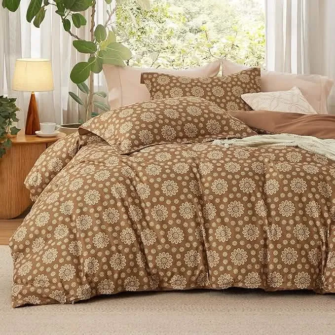 Bedsure Reversible Floral Duvet Cover Set Blown