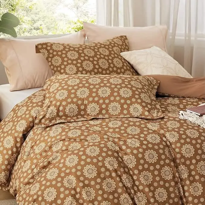 Bedsure Reversible Floral Duvet Cover Set Blown