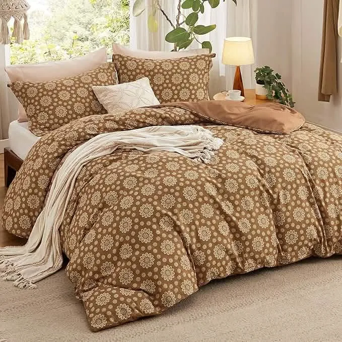 Bedsure Reversible Floral Duvet Cover Set Blown