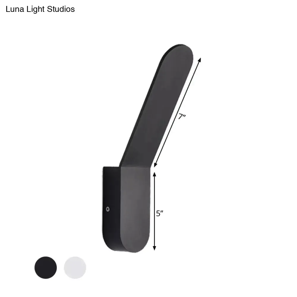 Bend Wall Washer Light - Black/White Nordic Metal Wall Sconce for Corridor - Oval Shape, Warm/White LED Lighting