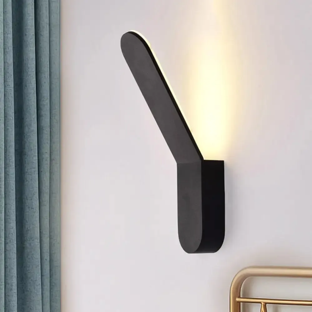 Bend Wall Washer Light - Black/White Nordic Metal Wall Sconce for Corridor - Oval Shape, Warm/White LED Lighting