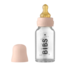 Bibs - Glass baby bottle, plus 2pk teats, bottle sleeve pink