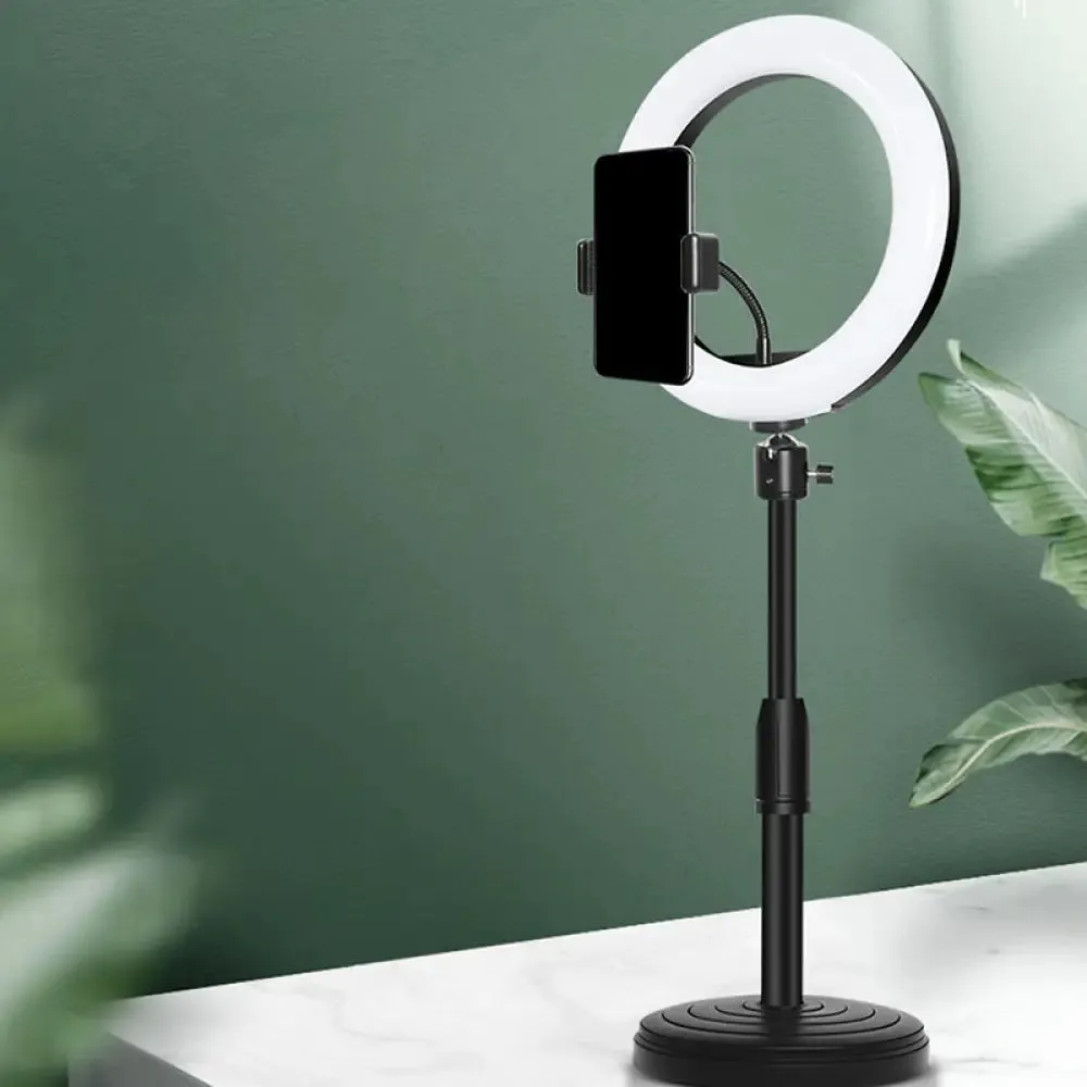 Black LED Make-Up Lamp with Phone Holder and Flash Light