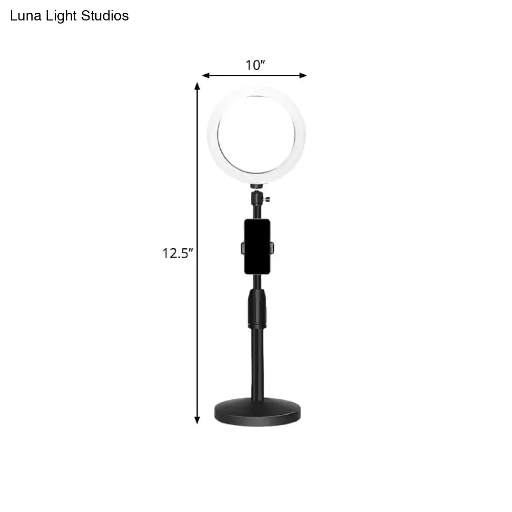 Black LED Make-Up Lamp with Phone Holder and Flash Light