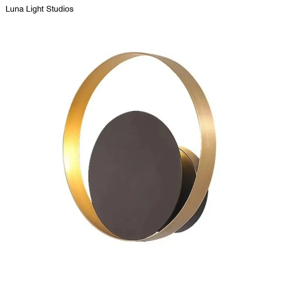 Black Ring Wall Mount LED Lamp for Modern Living Room Décor