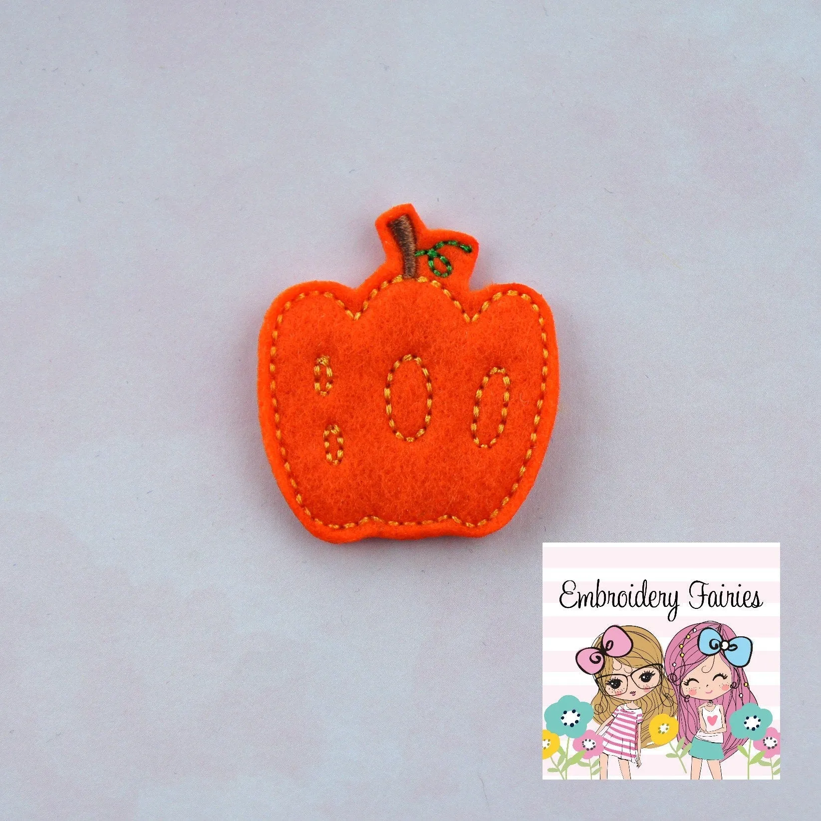 Boo Pumpkin Feltie File - Halloween Feltie- Embroidery Digital File - Machine Embroidery Design - Embroidery File - Feltie Design