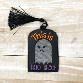 Boo Sheet sketchy Bookmark/bag tag/ornament 4x4 machine embroidery design DIGITAL DOWNLOAD