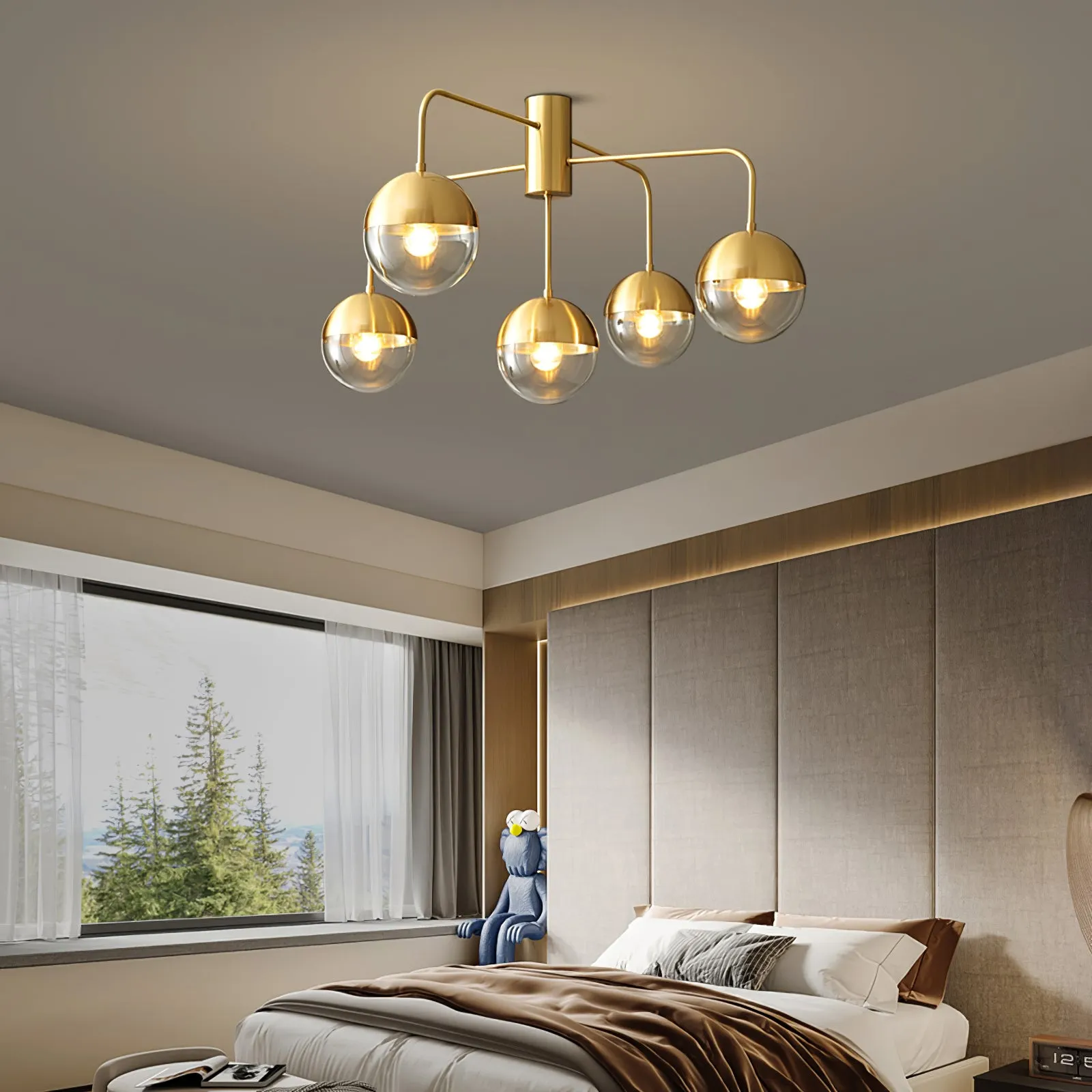 Brass Globulars Ceiling Lamp