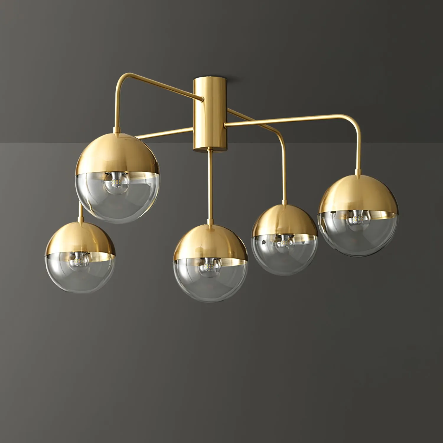 Brass Globulars Ceiling Lamp