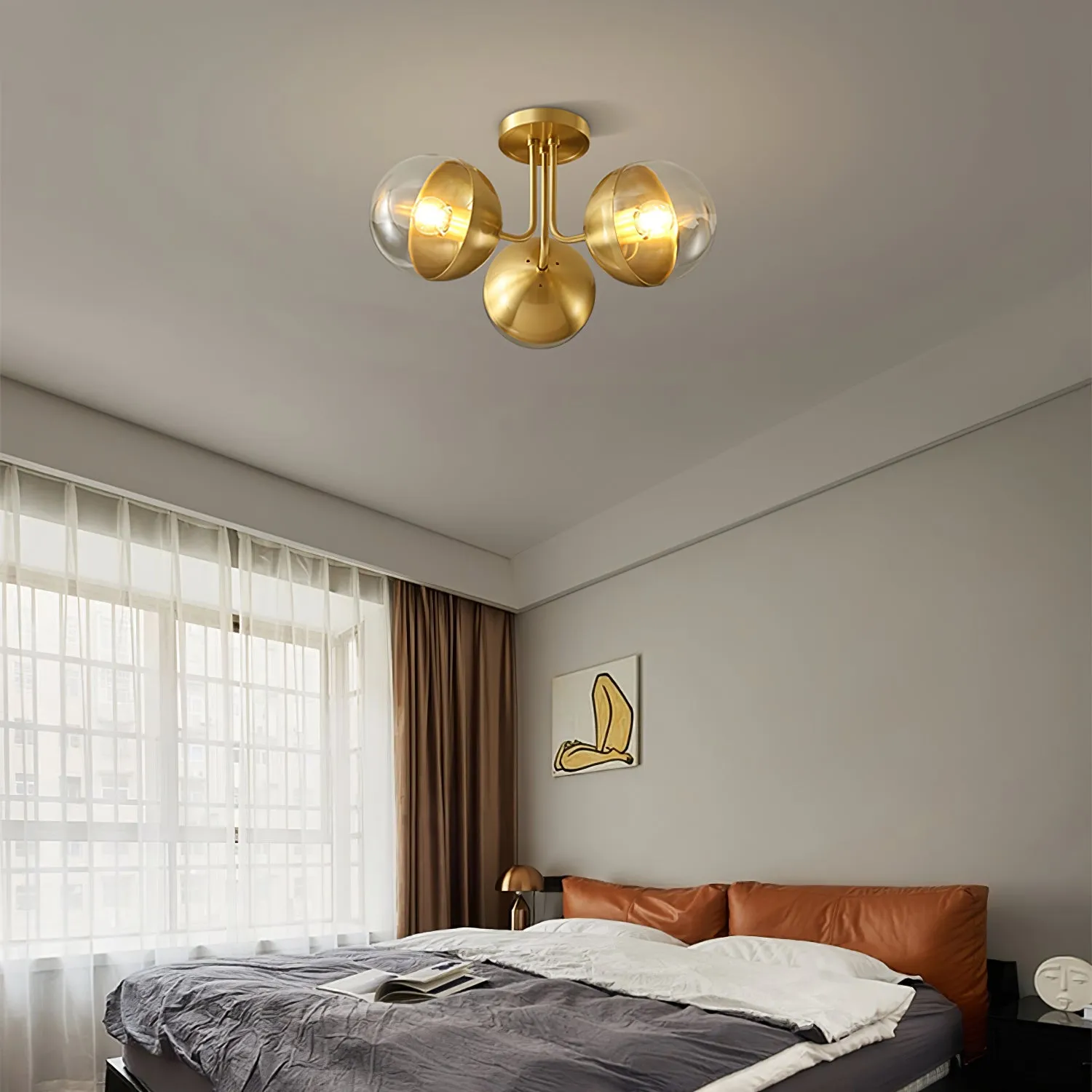 Brass Globulars Ceiling Lamp