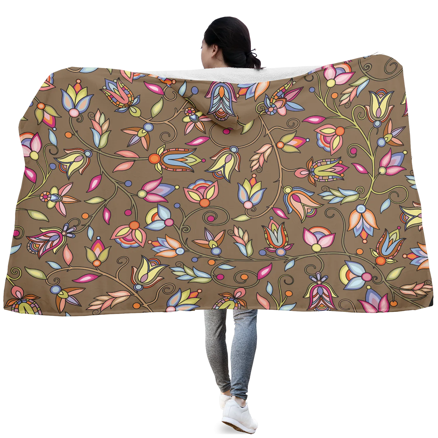 Buffalo Bloom Earth Song Hooded Blanket