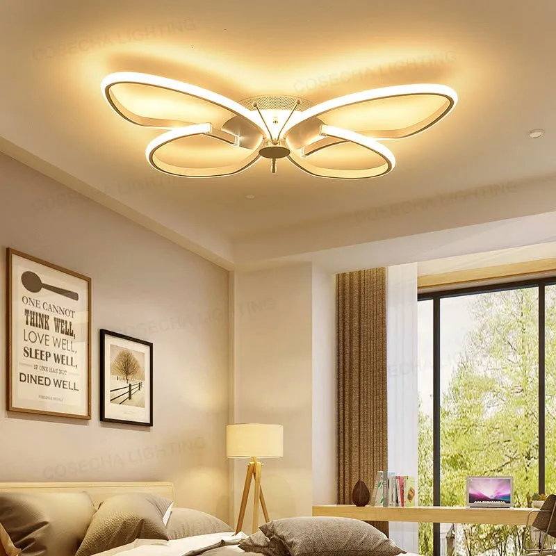 Butterfly Led Ceiling Light Modern White Color Ceiling Lamps In Kitchen Kids Bedroom Dining Room Dimmable Children Ceiling Lamp