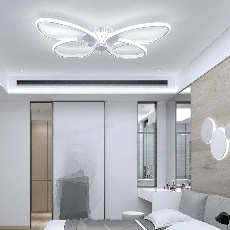 Butterfly Led Ceiling Light Modern White Color Ceiling Lamps In Kitchen Kids Bedroom Dining Room Dimmable Children Ceiling Lamp