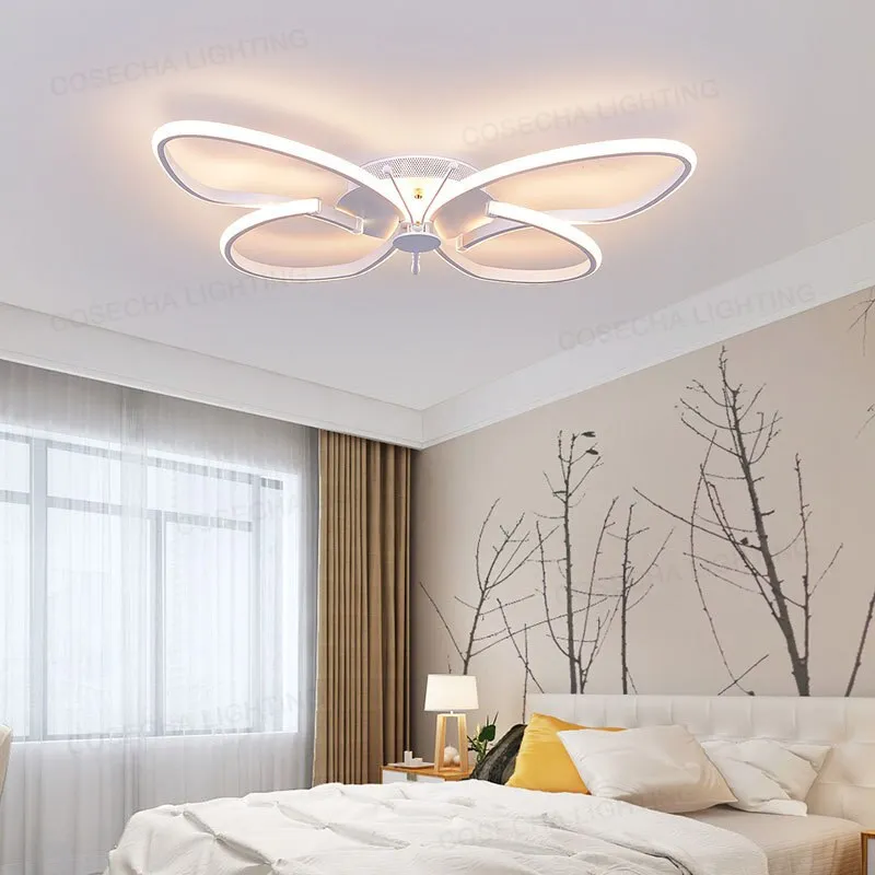 Butterfly Led Ceiling Light Modern White Color Ceiling Lamps In Kitchen Kids Bedroom Dining Room Dimmable Children Ceiling Lamp