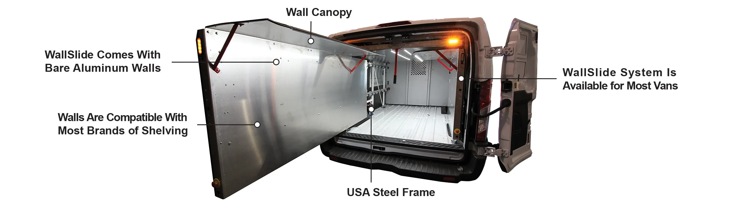 CargoGlide WSS563 Van Storage Sliding Platform Wall