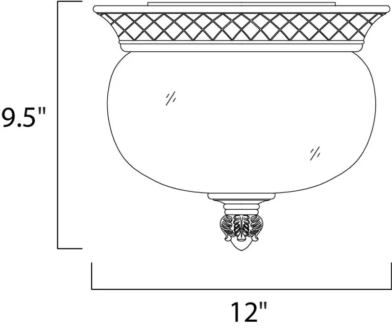 Carriage House VX 9.5" 2 Light Outdoor Flush Mount in Oriental Bronze