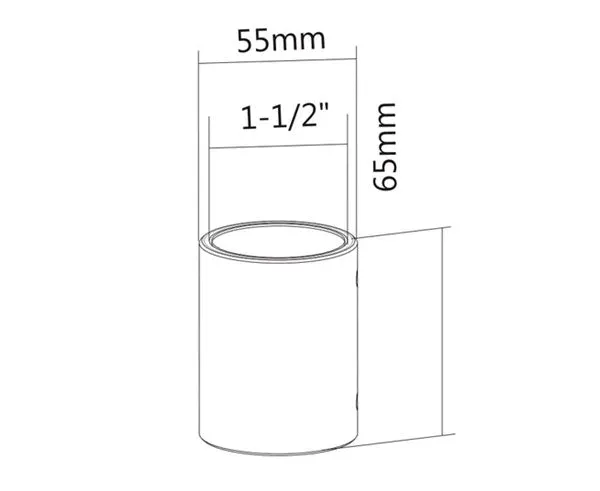 Ceiling Mount Pipe Coupler for LED, LCD, and Plasma TV Flat Panel, compatible with 1.5" NPT