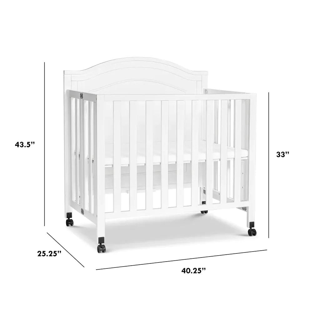 Charlie Mini Folding Crib-White