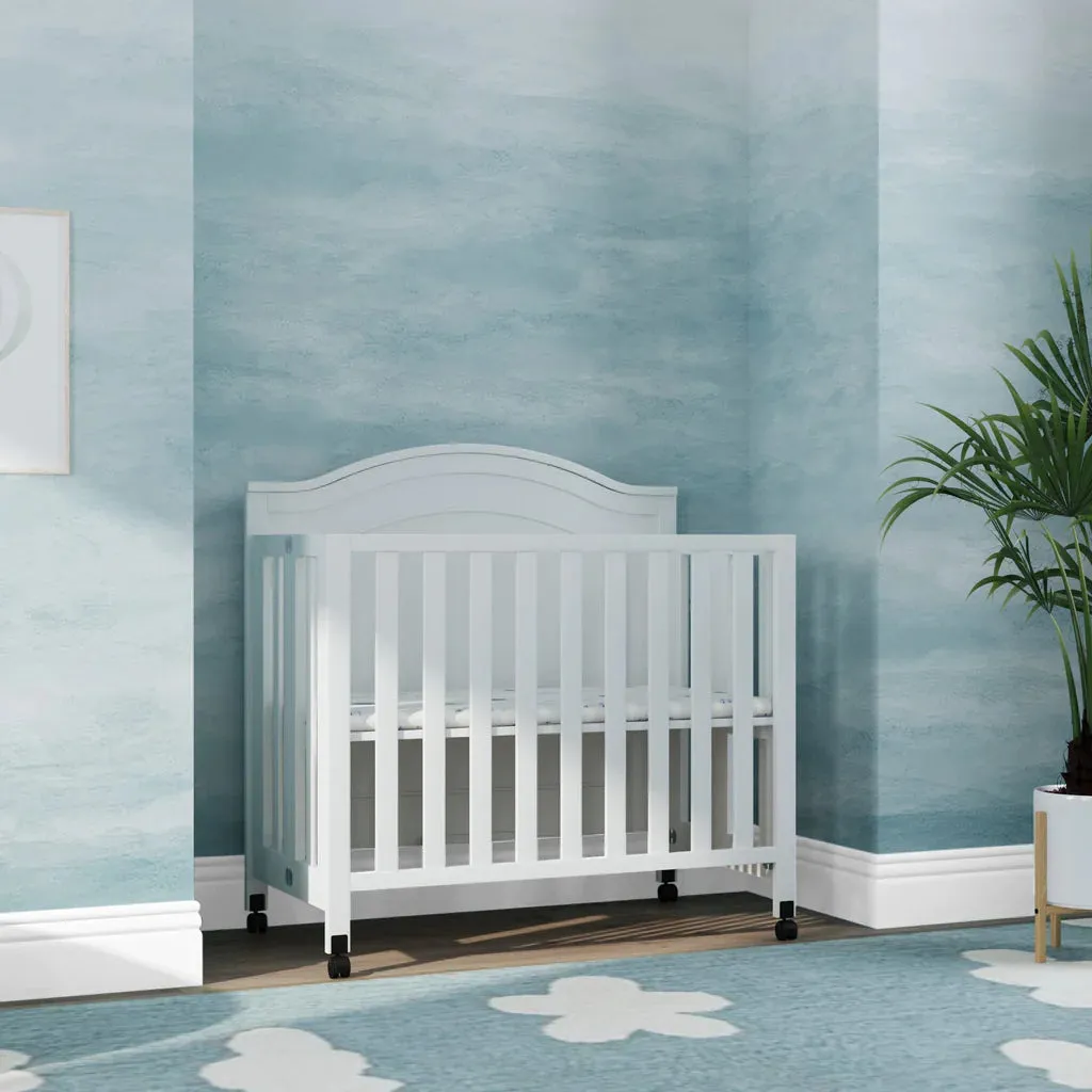 Charlie Mini Folding Crib-White