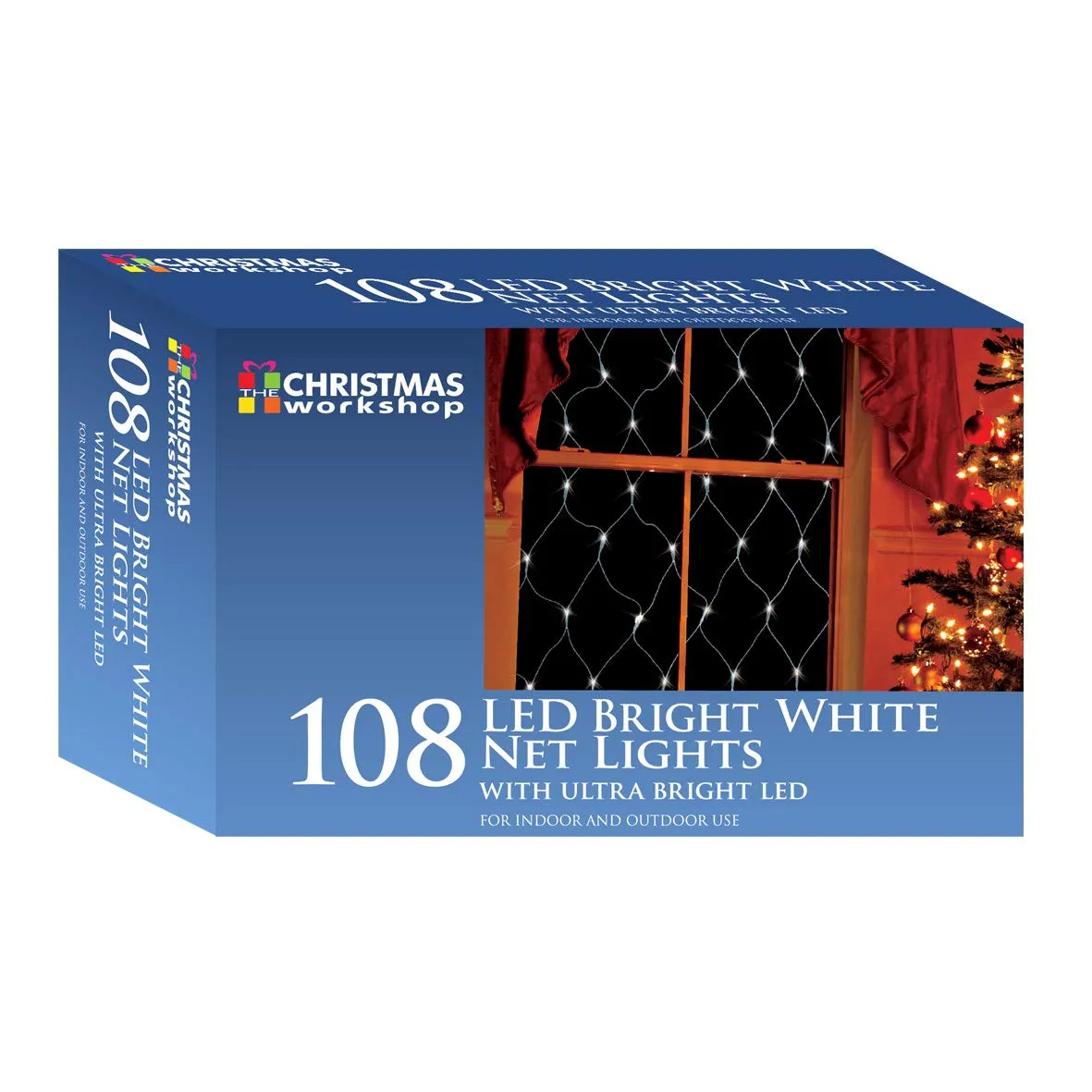 Christmas Decorations 108 LED Bright White net lights, Indoor Outdoor