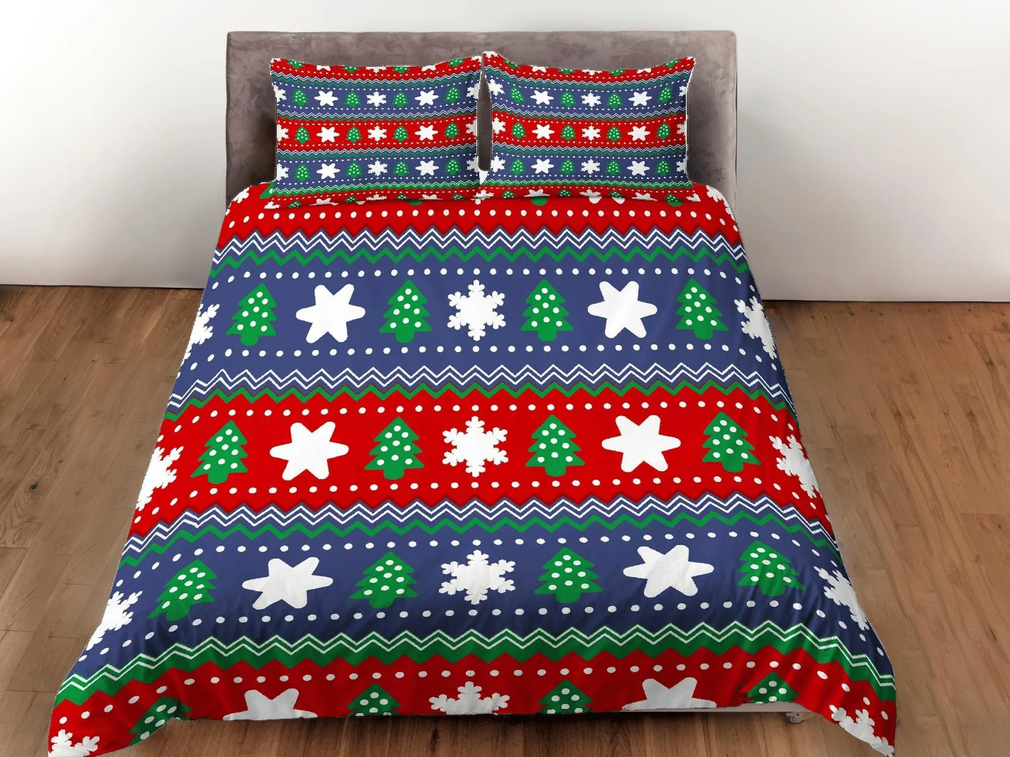 Christmas Duvet Cover Set with Pillows Christmas Tree Dorm Bedding Comforter Cover Christmas Gift