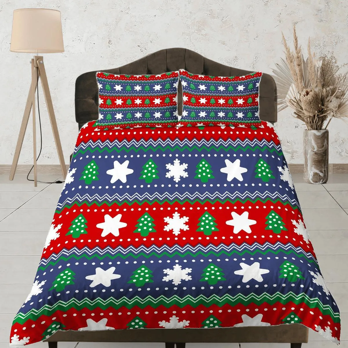 Christmas Duvet Cover Set with Pillows Christmas Tree Dorm Bedding Comforter Cover Christmas Gift