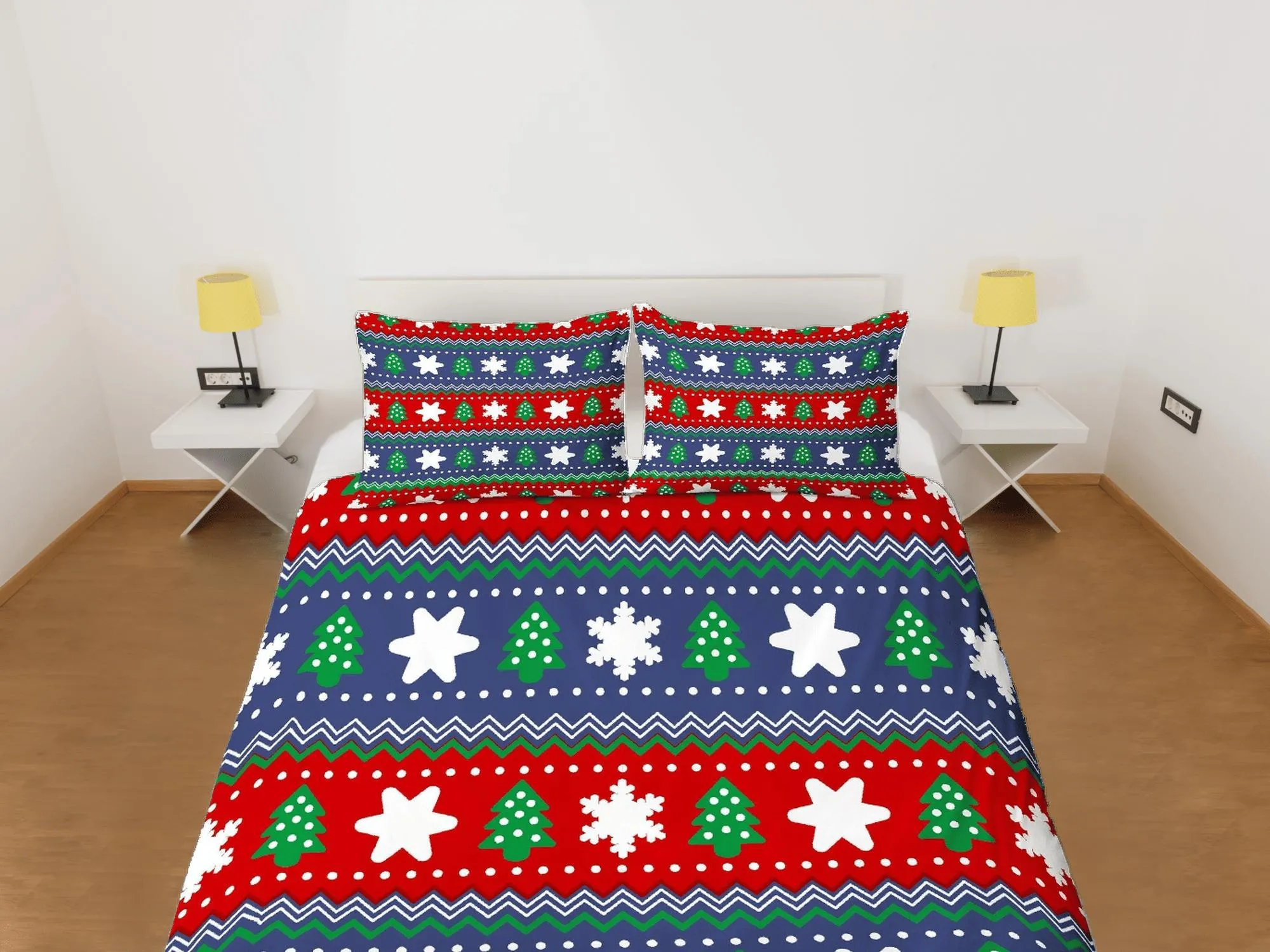 Christmas Duvet Cover Set with Pillows Christmas Tree Dorm Bedding Comforter Cover Christmas Gift