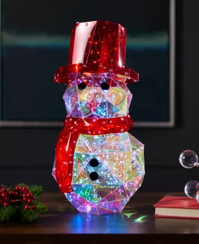 Christmas Iridescent Snowman 16" LED lights