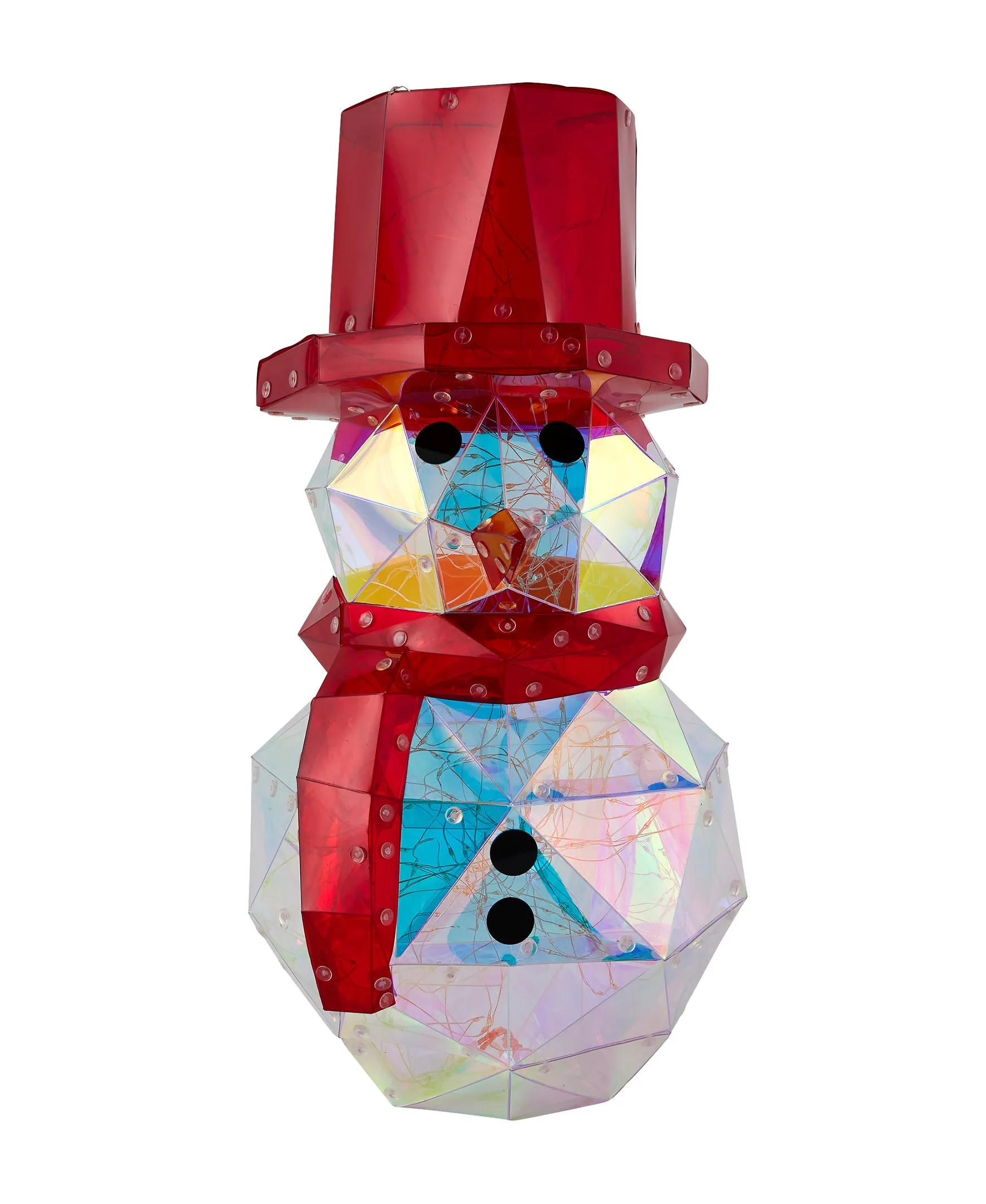 Christmas Iridescent Snowman 16" LED lights