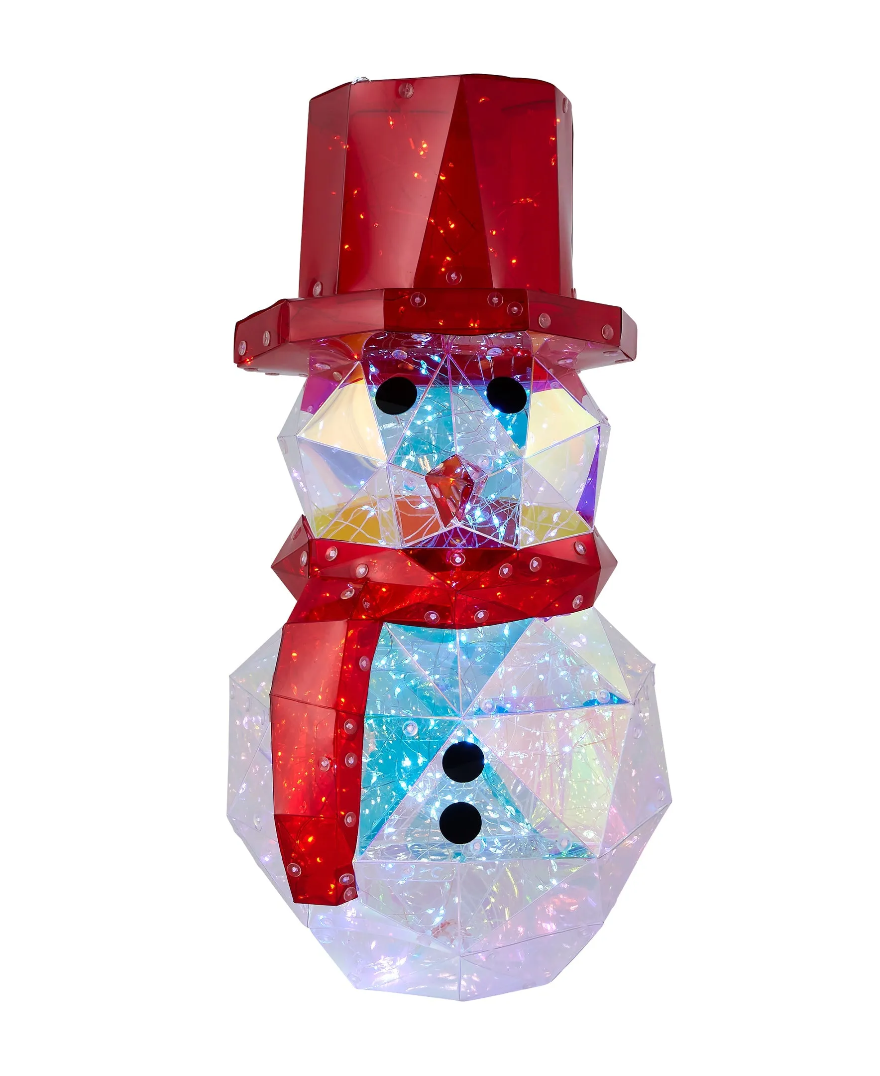 Christmas Iridescent Snowman 16" LED lights