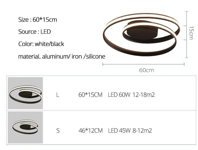 Circular Spiral LED Surface Mounted Ceiling Lights